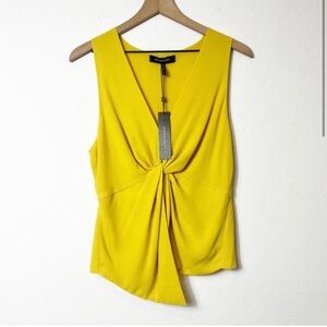 NWT! BCBGMaxazria Ceylon Yellow Knotted tank top